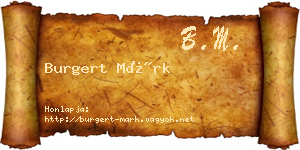 Burgert Márk névjegykártya